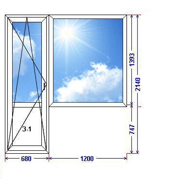 Пластиковое окно с балконной дверью [2 камерное]